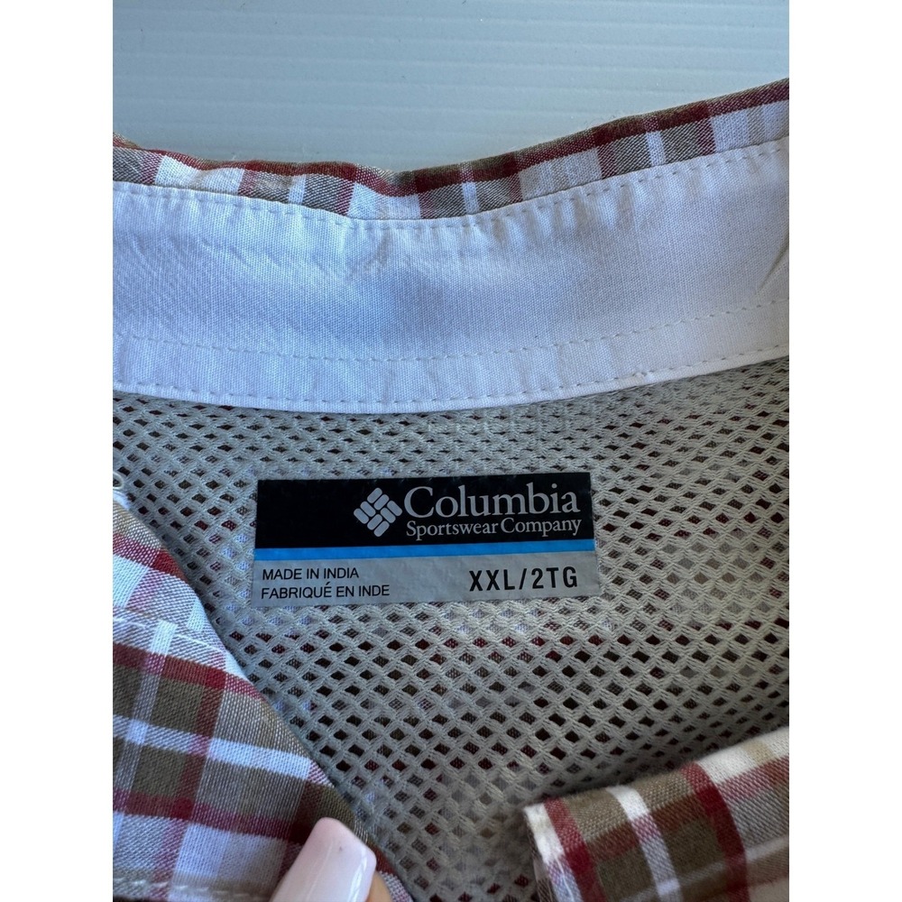 Columbia PHG Fishing Shirt Mens XXL Plaid Long Sleeve Vented Mesh Outdoor Hiking - Picture 4 of 8
